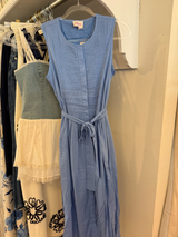 Mini Pleated Midi in Light Blue