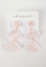 Pink Mermaid Shell Drop Earrings