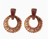 Brown Bali Button Satement Earrings