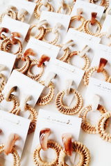 Brown Bali Button Satement Earrings