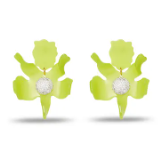 Chartreuse Crystal Lily Earrings