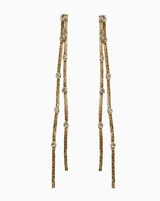 Diamond Dotted Gold Cluster Earrings