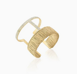 Raffia and Pave Gold Cuff