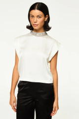 Riley Top in Ivory Satin