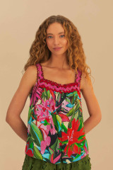 Jardin De Reve Multicolor Sleeveless Blouse