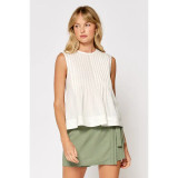 Nicki Sleveless Pleated Top in White