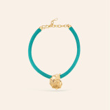 Concha Necklace in Cerulean and Gold