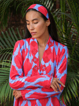 Hair Band in Red Ikat