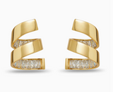 Gold Pirouette Spiral Earrings