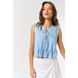 Lindsay Front Tie Pleated Top