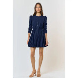 Jessie Bubble Hem Navy Dress