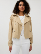Dark Sand Short Trench Coat