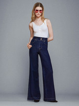 The Seamed Wide Trouser in Rinse