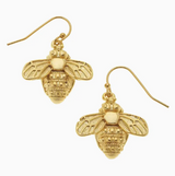 Gold Bee Dangle Earrings