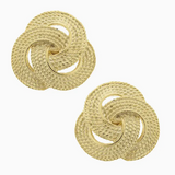 Textured Gold Pierced Earrings