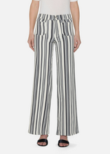 Le Slim Palazzo Modernist in Navy Stripe