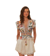 Greek Garden Off-White Blouse