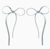 Maxi Silver Duster Bow Earrings