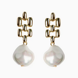 Vintage Honeycomb Pearl Drop Earrings