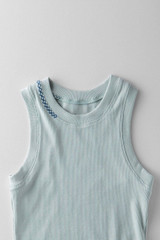 Zigzag Stitch Detail Ribbed Layering Tank Top