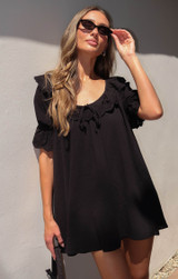 Toulouse Dress in Black Voile