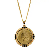 Italian 20 Lira Coin Medallion Pendant Necklace