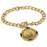 Italian 20 Lira Coin Toggle Bracelet