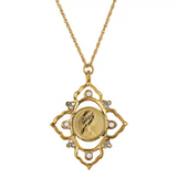 Queen Elizabeth Ii 1/2 New Penny Coin Goldtone Pendant