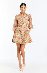 Valencia Mini Dress in Marbled Multi