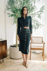 Apolline Midi Skirt in Pagent Blue