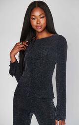 Bowie Top in Black Dancing Queen Shine