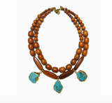 Leery Wooden Turquoise Necklace