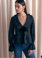 Yule Top in Forest Green Gingham
