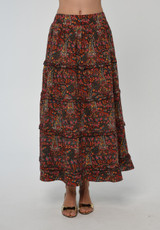 Genevieve Maxi Skirt in Harlequin Print