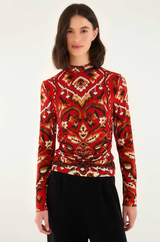 Cream Ainika Pineapple Ikat Blouse