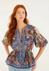 Paisley Scarf Cream Blouse