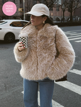 Park City Jacket in Cedar Brown Faux Fur