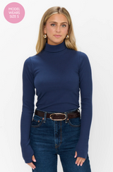 Layer Up Top in Navy Rib
