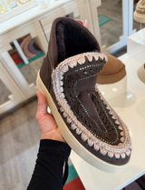 New Eskimo Sneaker Strass and Leather in Mocha