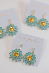 Soleil Bloom Crystal Drop Statement Earrings