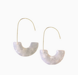 White Tortoise Statement Threader Earrings