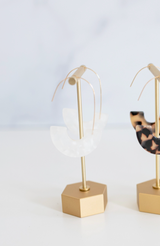 White Tortoise Statement Threader Earrings