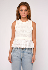 Ebba Sweater Tank in White