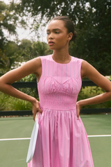 Lauren Dress in Watermelon Stripe