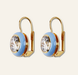 Enamel Bezel Drop Earring