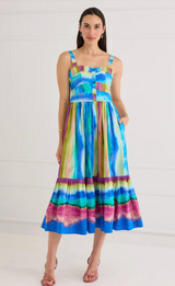 The Gianna Dress in Sunset Stripe Multi