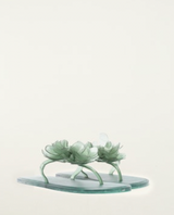 Flower Jelly Flat Sandal in Military and Sage Green