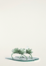 Flower Jelly Flat Sandal in Military and Sage Green
