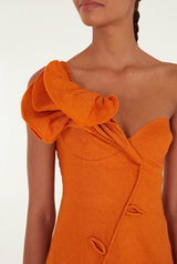 Orange Flower Mini Dress