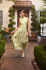 Faith Dress Green Trellis
